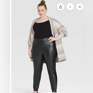 Ava & Viv size 3X, black leather look leggings